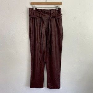 Commando Pants Women Size Medium Faux Leather Paperbag Brown New